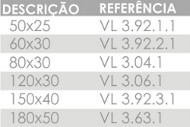 Canaleta Metalica Aparente - Tabela Curva Horizontal Subida